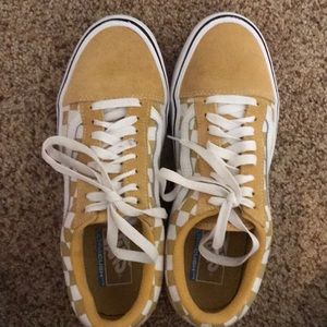 Yellow checkered old skool vans